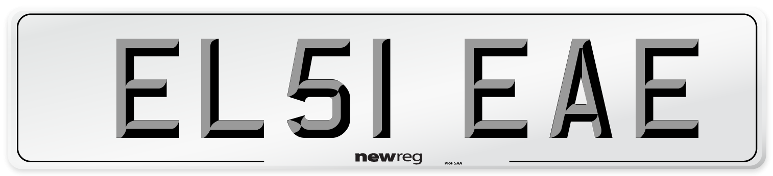 EL51 EAE Number Plate from New Reg